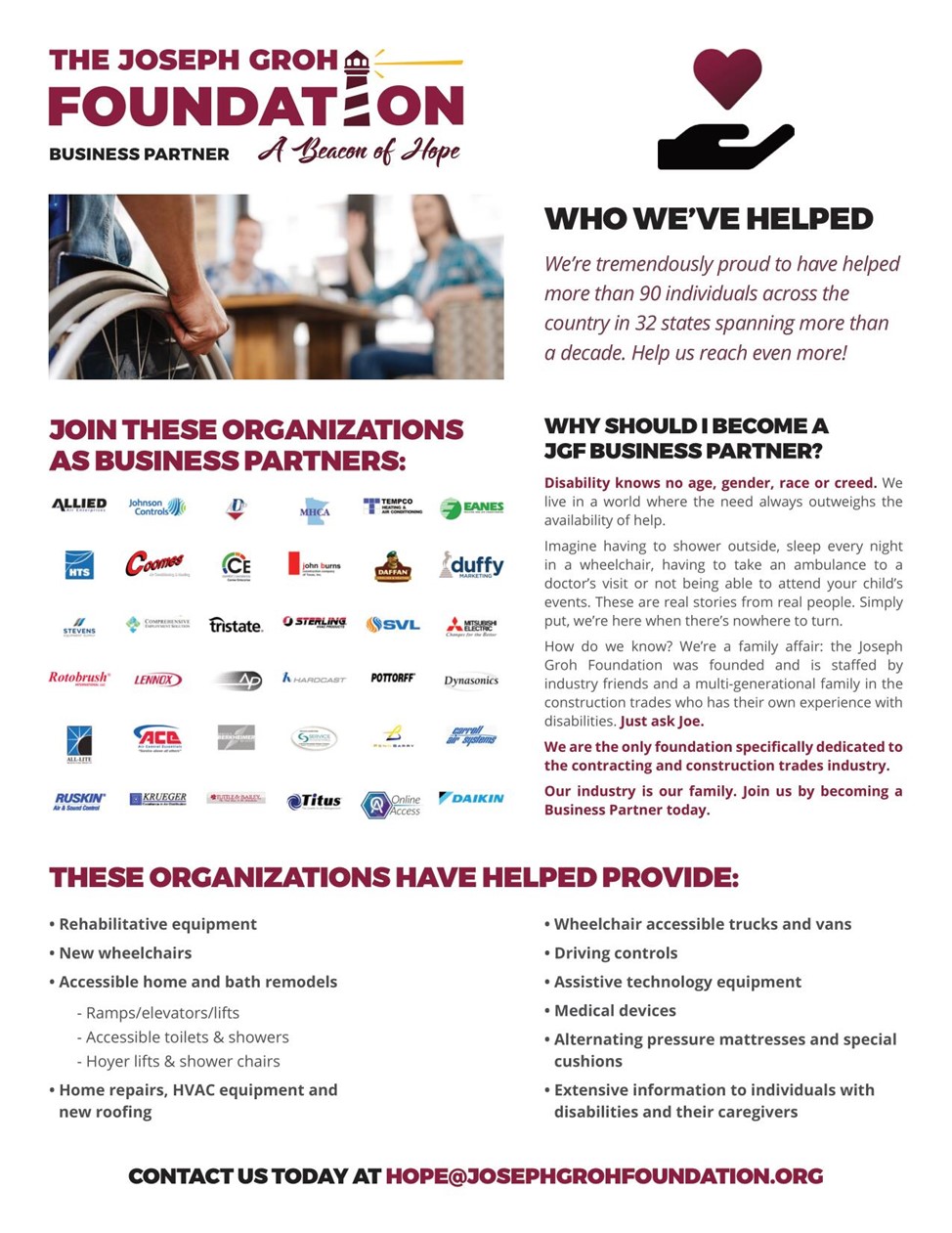Please consider becoming a business partner!