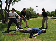 Golfers posing