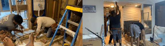 Pictures Of Contractors Working on Jeff’s Bath Remodel