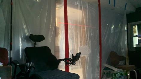 Jeff’s Wheelchair Silently Observes Progress of Remodel