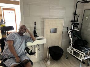 Jeff Paul In His Newly Remodeled Bathroom 