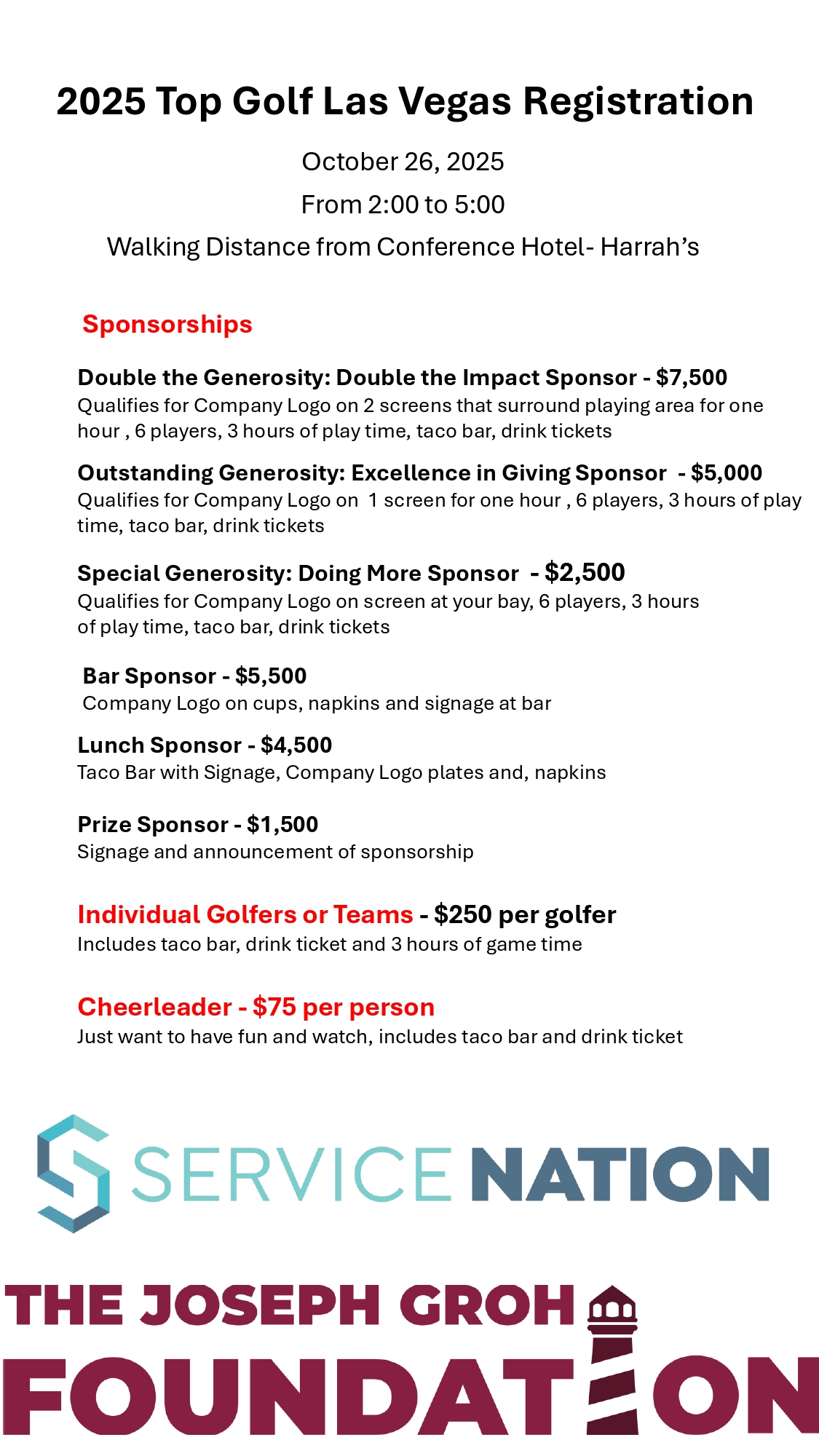 2025 Top Golf Las Vegas Registration