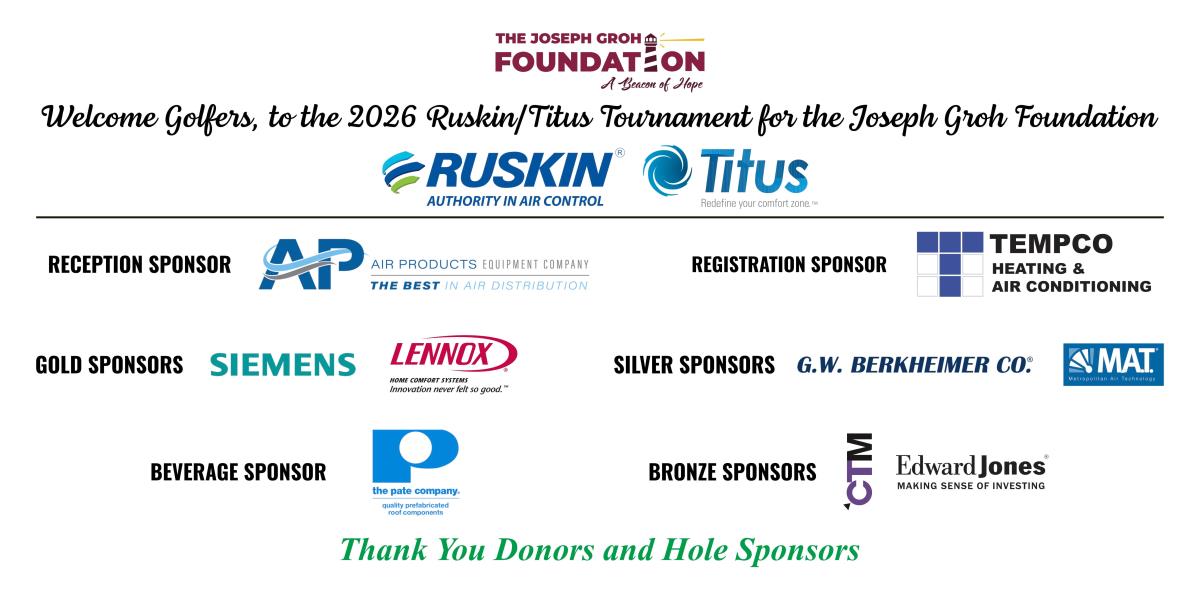 2026 Ruskin Titus Golf Tournament sponsors